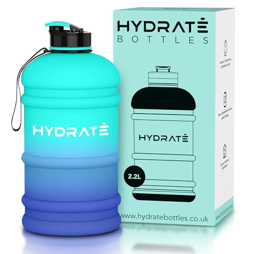 HYDRATE XL Jug 2.2 Litre Leakproof Water Bottle with Leakproof Pop Cap - BPA Free, Large Water Bottle for Gym, Sports, and Travel, Insulated Water Bottles - Blue Lagoon, Big Gallon Bottle for Adults