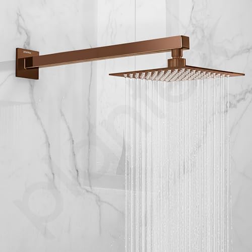 Image of Plantex 24-Inch Shower Arm for Overhead Shower /Stainless Steel Shower Pipe /Wall Mount Bathroom Fitting with -Inch Thread - Pack of 1 (Rose Gold)