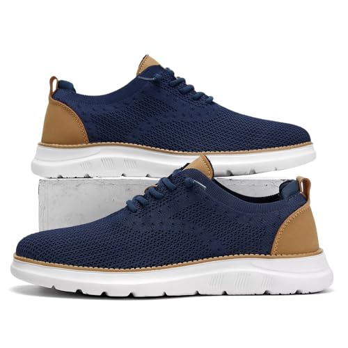 Image of Men's Mesh Sneakers Oxfords Lace-Up Lightweight Casual Walking Shoes Driving Shoes