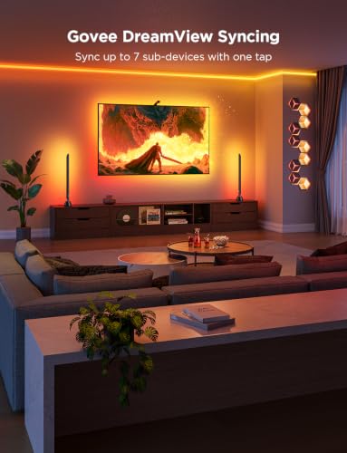 Image of Govee TV Backlight 3 Lite, 16.4ft LED Strip Lights Sync with 75-85 Inch TVs | Upgraded Camera with Fish-Eye Correction Function, RGBICW Screen Sync Lighting, 4 Colors in 1 Lamp Bead, Voice & APP Control