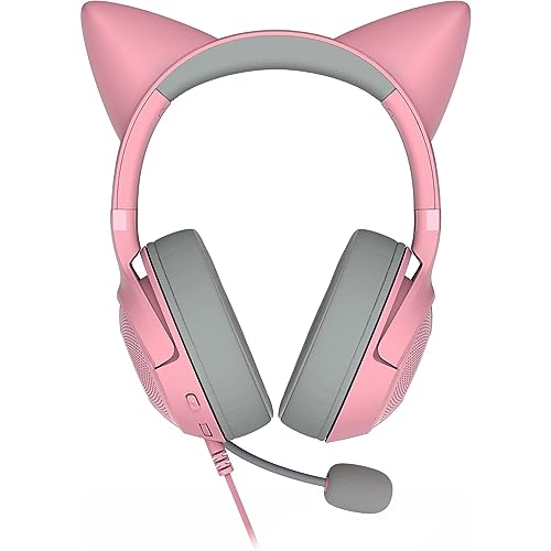 Razer Kraken Kitty V2 USB Wired Headset: Chroma RGB Kitty Ears - Stream Reactive Lighting - HyperClear Cardioid Mic - 40 mm Drivers - 7.1 Surround Sound - Comfortable Ear Cushions - Quartz Pink - image 9