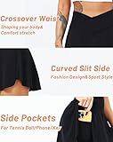 TZLDN Women's Pleated Tennis Skirt with Shorts Pockets High Waist Athletic Mini School Skirt Workout Sport Golf Skorts Skort ##1Side Pocket - Black, M - Image 3