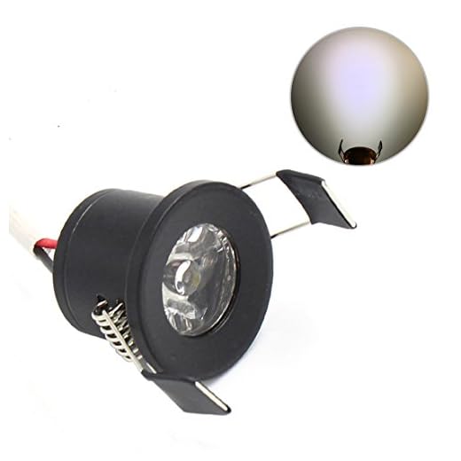 LEDIARY Mini LED Downlights Infällt tak Downlight Spotlight Lampa under skåp, silverfärg, 6000 K kallvit, 1,5 W Black Body Daylight White