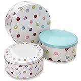 Lot de 3 boîtes de rangement pour gâteaux : gardez vos créations cuites fraîches et élégamment stockées avec ce lot de 3 boîtes à gâteaux, avec un design rétro en étain à biscuits qui ajoute une touche de charme vintage à votre cuisine.