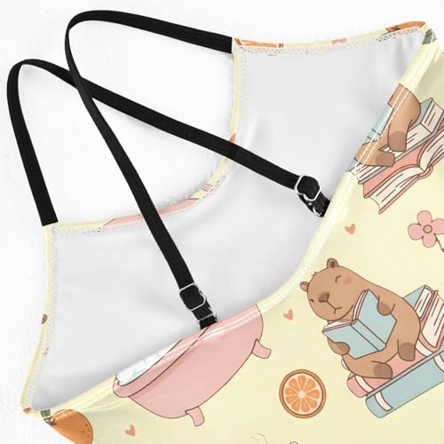 Image of Girls One Piece Swimsuits, Lion Beach Bathing Suit Sport Halter Swimwear, 3T