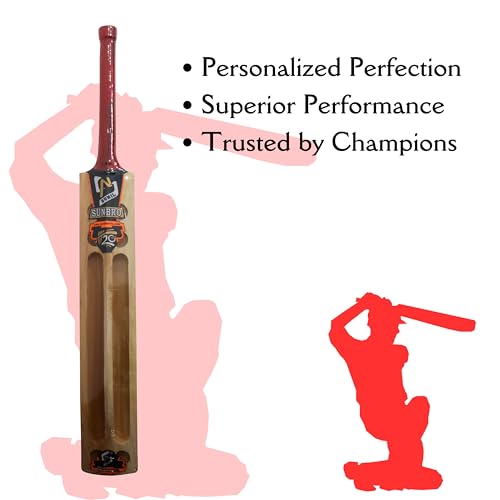 Image of SN Sports Sunbro T20 Kashmir Willow Cricket Bat (Size: Long Handle, Weight: Light, Playing Style : All-Round, Red Grip)