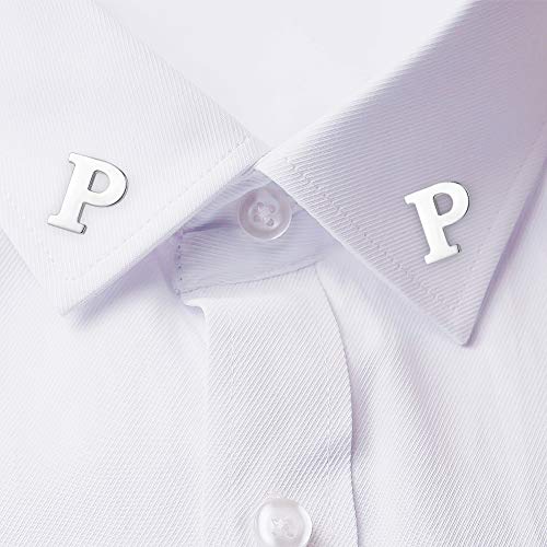 Image of HONEY BEAR Initial Alphabet Letter Lapel Pins Collar Badge Brooches for Mens /Womens Shirt Dress Decoration Silver