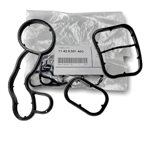 11428591460, OEM Part, Oil Filter Housing Gasket Set, 11425B3A1A5, Compatible with 2013-2023 BMW MINI Cooper B38 B48 B46 B37 B36 B47 Engine