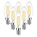 Ampoule Filament Bougie Vintage LED E14, EXTRASTAR Ampoules 6W LED Filament équivalent Incandescente 60W, E14 Ampoules Culot Vintage Edison Blanc Chaud 3000K 600LM, Lot de 6