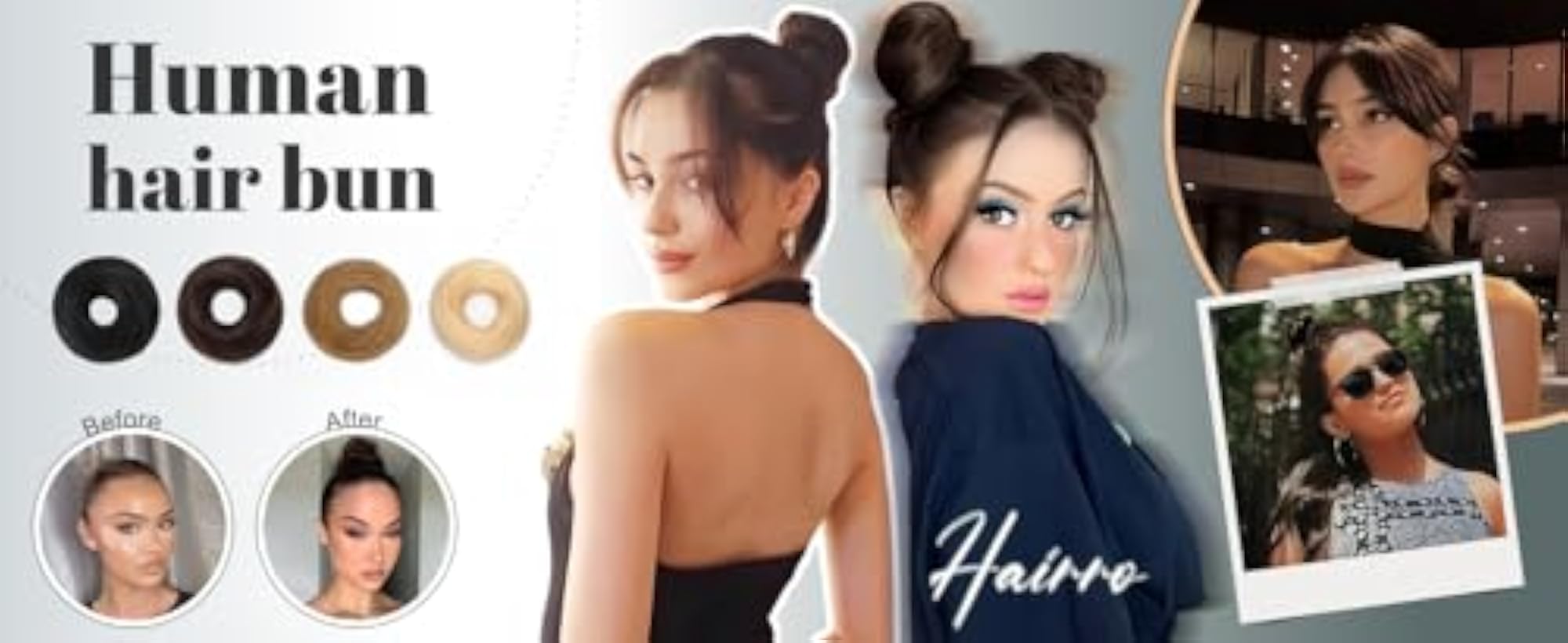 Human Hair Messy Bun Soft Hair Elastic Band for Women