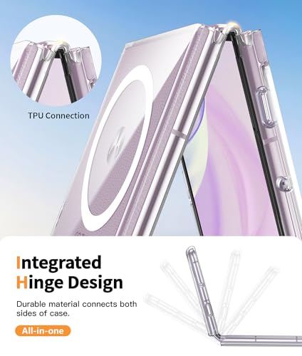 Image of FNTCASE for Motorola Razr 2026 /2025 Case: for Moto Razr 2024 Case Magnetic Clear Cases with Screen Protector Anti Yellowing Cell Phone Cover - Shockproof Protective Bumper Transparent Phonecase