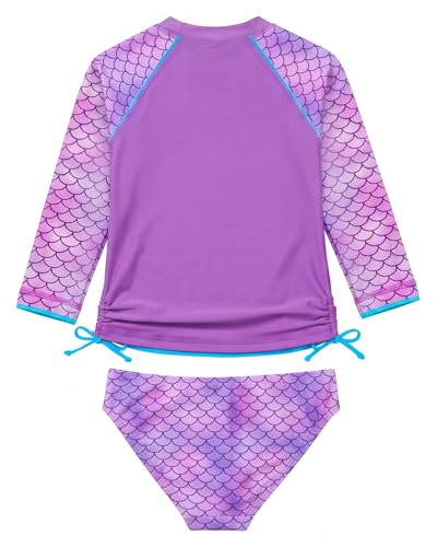 Image of weVSwe Girls Rash Guard Set 2-Piece UPF 50+ Sun Protection Swimsuit 2T-14 Years