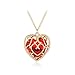 ZBOMR The Legend of Zelda Skyward Sword Hollow Heart Collar de Cristal Contenedor Cosplay Creado Zafiro Rubí Gran Corazón Colgante Anime Joyas Regalos de San Valentín para Mujeres Niña (Red)