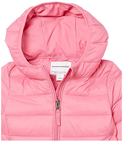 Amazon Essentials Girls' Long Lightweight Hooded Puffer Jacket, Bright Pink, Medium #TOP1