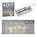 Produktbild Lichterkette Mikro 40 LED`s mit TIMER 4,2 Meter lang warmweiß Draht silber für 2x AA Batterien