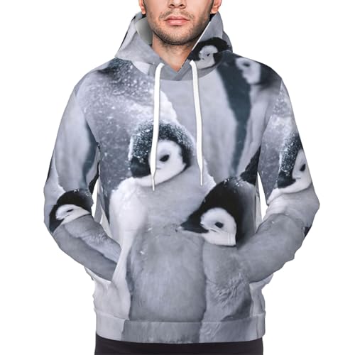 Pull à manches longues homme avec imprimé pingouin et sweat à capuche