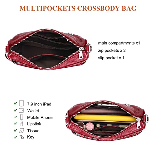 Image of Over Earth Genuine Leather Shoulder Bag Small Crossbody Handbags for Women Ladies Purse
