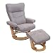 Produktbild MCA Relaxsessel Montreal, Fernsehsessel Hocker, Stoff/Textil 130kg belastbar - hellgrau, naturbraun