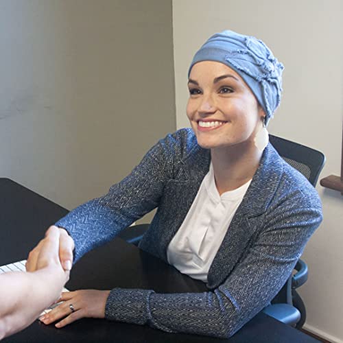 Hats For Cancer Patients Women Chemo Headwear Head Coverings Butterfly Beanie Parkhurst (Chambray Blue) #TOP3