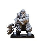 Unpainted DND Dwarf Tribe Axe Warrior Miniature Figurine, Tabletop Gaming Collectible, Fantasy World, Ideal Gift for Dungeon Masters and Collectors - Designed by Epic Miniatures