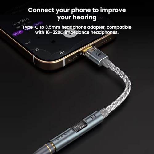 Image of SPARK USB-C to 3.5mm Portable DAC Dongle, CX31993 Hi-Res Audio Adapter 32bit /384khz, Compatible with iPhone 16 Series /15 Series, Galaxy S25 /S24 Ultra /S24 & Other Type C Phones (Black)