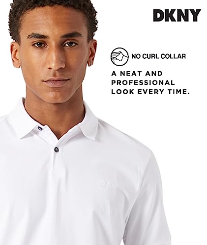 DKNY Soft Cotton Polo Shirts for Men - Modern Fit, Quick Dry, Casual Mens Polo Shirts Short Sleeve3