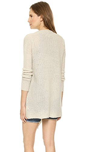 Bb Dakota Women's Howell Waffle Stitch Cardigan Sweater, Oatmeal, X-Small #TOP1