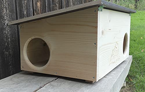 XXXL Premium Meerschweinchenhaus * kein Bausatz * Meerschweinchen Spielhaus Haus 20mm Vollholz Naturbelassen 62cm x 40cm x 29cm Herstellung in Niederbayern