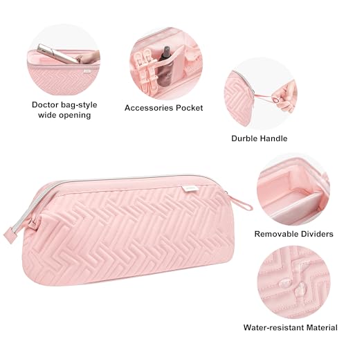 Leudes Hair Tools Travel Bag for Shark Flexstyle Carrying Case Portable Shark Hair Air Wrap Dryer Case Waterproof Dustproof Flat Curling Iron Travel Organizer (Pink) - Thumbnail 5