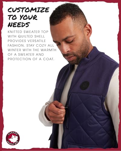 CANADA WEATHER GEAR Men's Vest - Zip Up Sweater Yoke Front and Back Quilted Warm Vest for Men - Men's Outerwear Vests (M-XXL)4