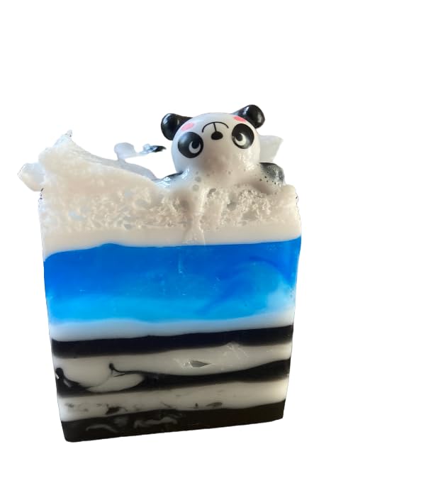 Panda soap bar strawberry lemonade glycerine soap bar with a panda figure on top great for Easter baskets, stocking stuffer panda theme