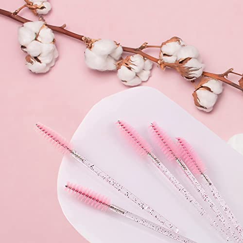 5. Bild von Fenshine Wimpernbürste, leichte Einweg-Mascara-Stäbe, lange Wimpernbürste für Wimpernverlängerungen, Augenbrauenkonturierung und Make-up (200 Stück, Rosa)