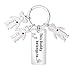jianpanxia Personalisierter Familienname Keychain, Cartoon Doll Keychain Anhänger, Edelstahl Schlüsselanhänger Schmuck Geschenke zum Vatertag Muttertag