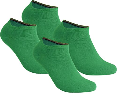 gigando | Damen und Herren | Qualitäts Sneaker Socken | 4 Paar | modisch und universell | bunte kurze Strümpfe | grün | 39-42 Cover
