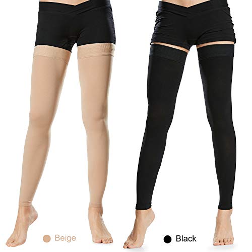 Meia de compressão, Andoer 1 par de meias de alta compressão para coxas, homens, mulheres, 20-30mmHg