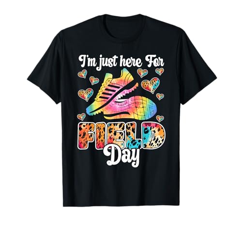 I'm Just Here For Field Day Leopard Kids Boys Girls Teachers T-Shirt