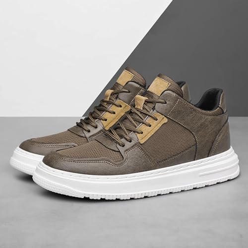 ihinzry Men's Elevator Shoes Invisible Height Increasing Shoes Smooth Leather Fashion Casual Shoes 2.4 Inches Taller Shoes with Height Increase Insoles3