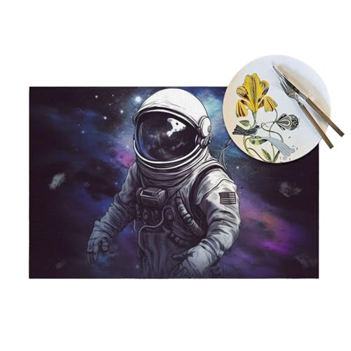 Set de table astronaute pour repas en extérieur sur la terrasse et table basse - 6