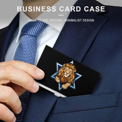 Jewish Israel Lion Business Card Case Pocket Card Holder Slim Card Wallet for Men Women3