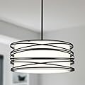 ZLNIDJIA 15.7'' Black Drum Chandelier for Dining Room Farmhouse Rustic Pendant Light 3-Light Modern Hanging Ceiling Light Fixture for Hallway Kitchen Island Bedroom