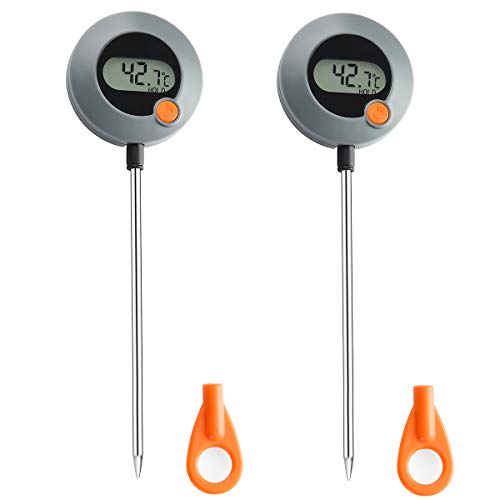 Black Friday - 40% OFF 2 Pack Digital Instant Read Meat Thermometer,Digital Cooking Thermometer with Super Long Probe for Kitchen,BBQ,Grill,Smoker,Meat,Milk,Yogurt,Food Cooking,Coffee and Oil Deep Frying