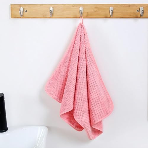 Image of LINEAR Microfiber Hand Towel /Highly Absorbent Hand Towels for Bathroom /Soft Hand Microfiber Face Towel /Towel for Men, Women,Gym (SIZE-75x35) (Pink)