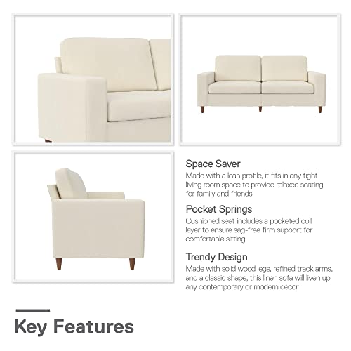 Dhp Liah 3-Seater Sofa With Pocket Spring Cushions, Ivory #TOP6