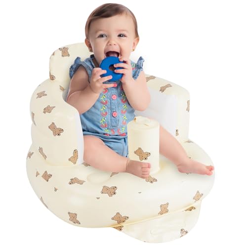 Attimal Inflatable Baby Seat - Portable & Comfortable Blow Up Baby Chair, Easy to Clean Sit Me Up Floor Seat for Infants & Toddlers Suitable for Children 3 Months - 3 Years Old?Lovebears