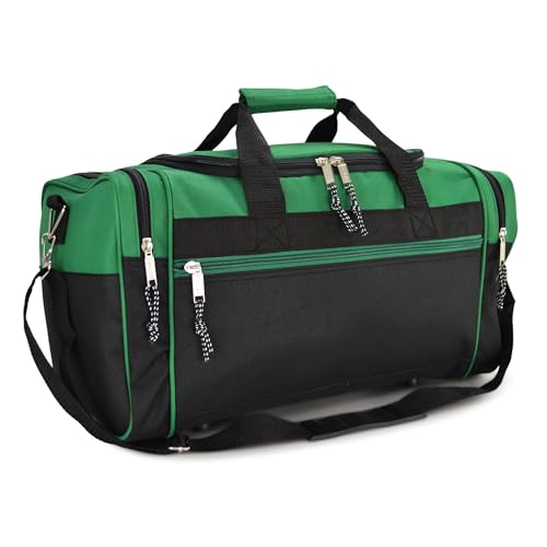Image of DALIX 21 inch Blank Sports Duffle Bag Gym Bag Travel Duffel Adjustable Strap in Green