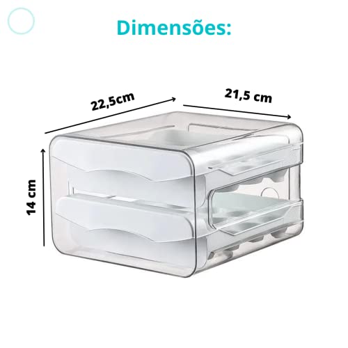 Gaveteiro Para Ovos Duplo Organizador Geladeira Acrílico