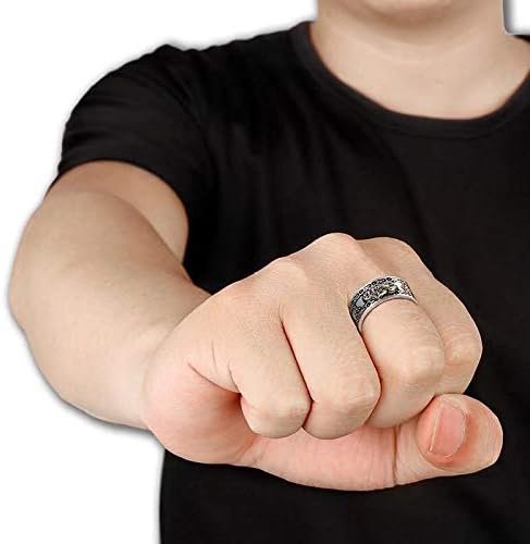 Miniatura 5 de Feng Shui Pixiu Mantra Ring, 2 anillos Feng Shui para hombres y mujeres, Feng Shui Pixiu Mani Mantra Protection Ring, Feng Shui Ring para riqueza y