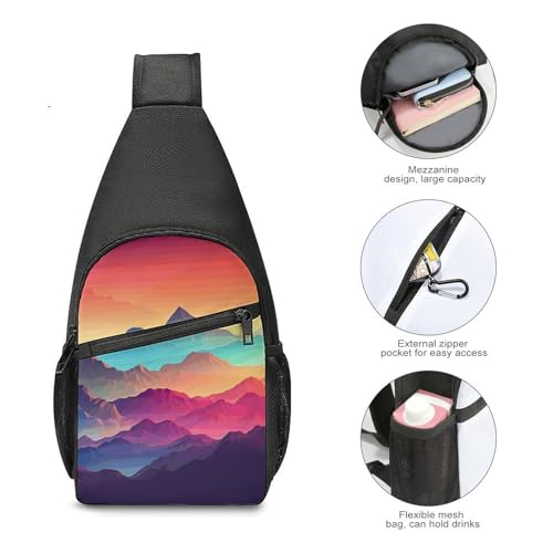Bolso Sling para Hombre y Mujer, Bolso Cruzado Pequeño Color Degradado miniatura 4