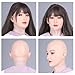 TEYVIYI Silicone Female Mask with Makeup Realistic Full Head Face Mask for Crossdresser Cosplay Halloween (Ivory)