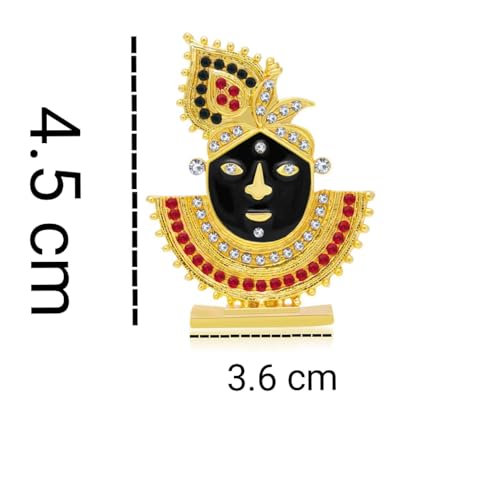Image of Kulin Lord Krishna Face Idol for Car Dashboard | Home Decor | Gifting Showpiece - 4.5 X 3.6 cm